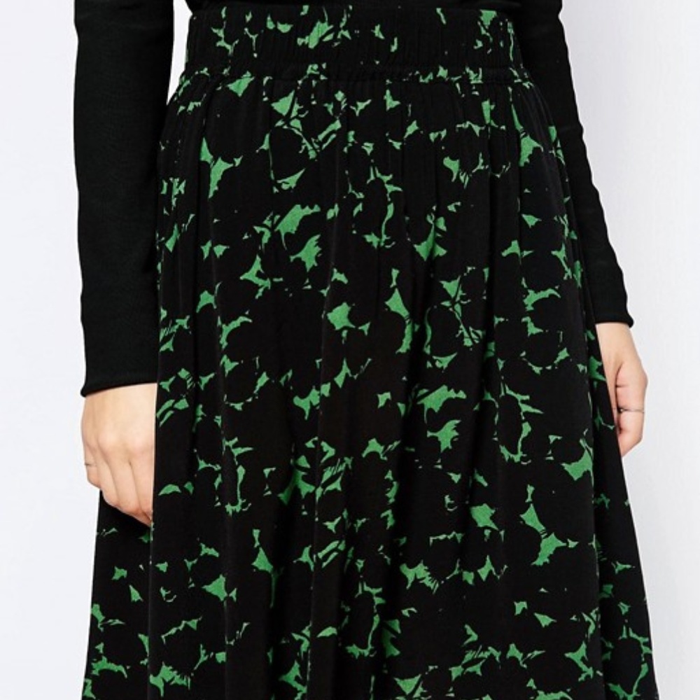 Ganni Rossmoor Crepe Green Skirt M